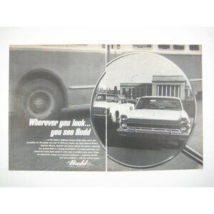 Vintage Budd Company 1966 Print Ad 2 Page Auto Truck Parts Rear View Mirror
